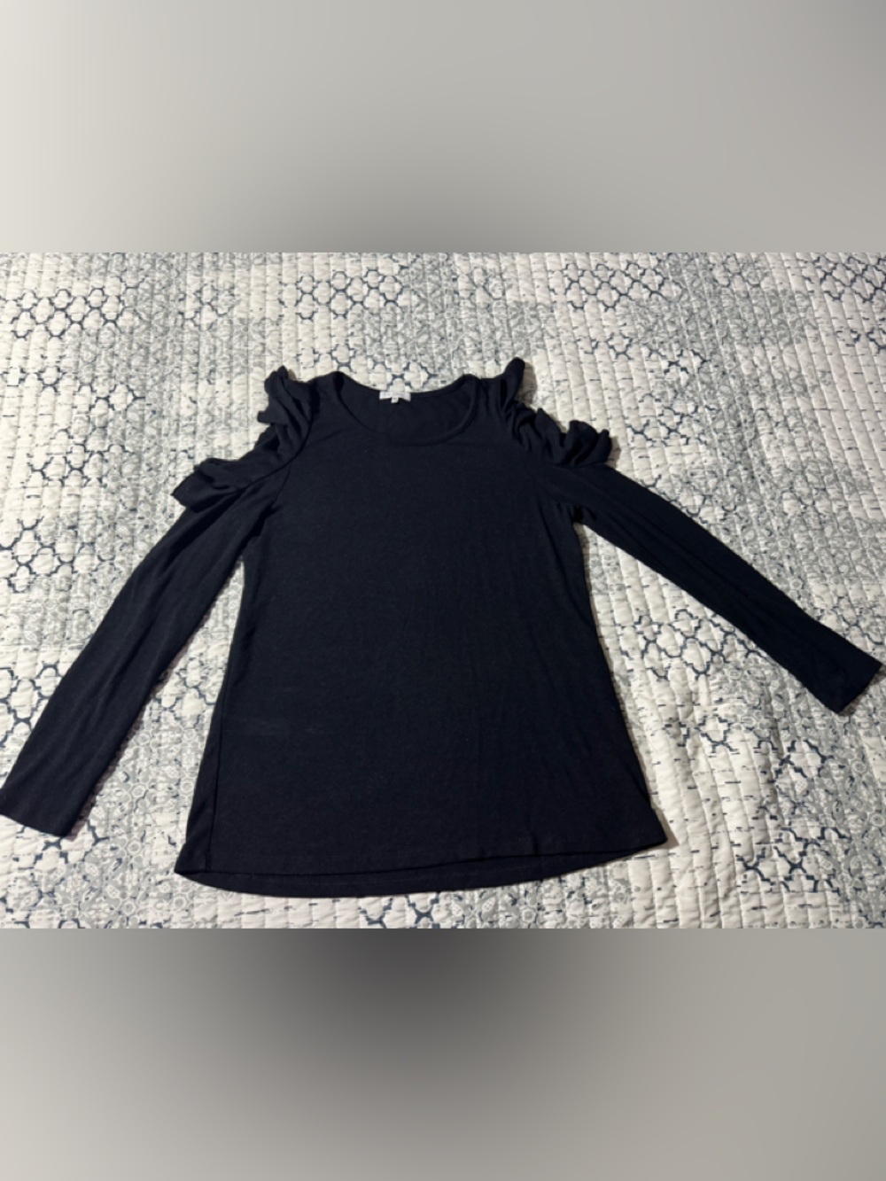 Pleione Cold Shoulder Black Knit Top Ladies Size Medium